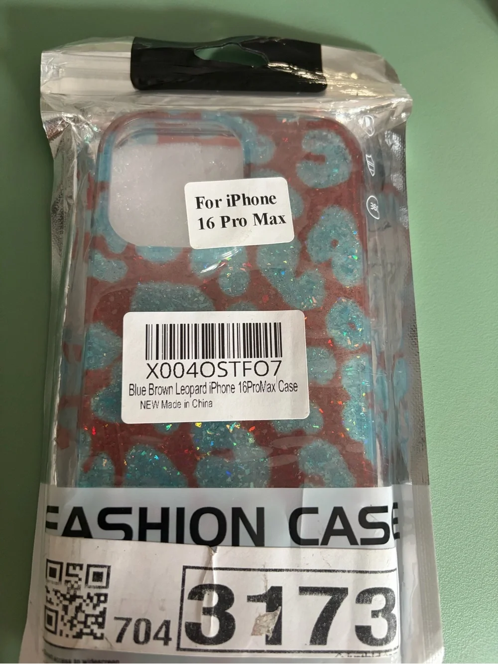 Leopard Print iPhone 16 Pro Max Case - Blue & Brown